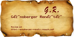 Günsberger Renátó névjegykártya